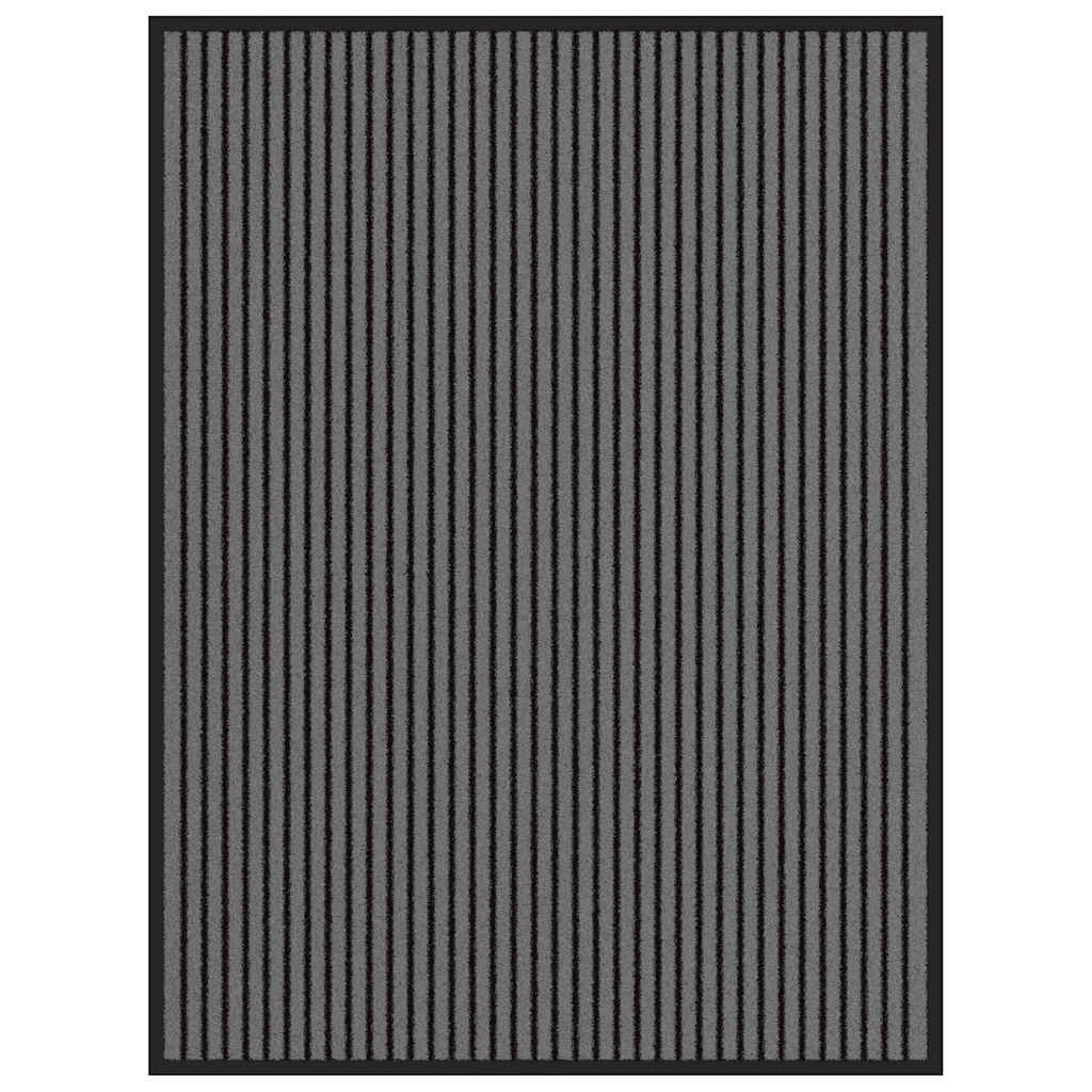 Doormat Stripe Black And Grey